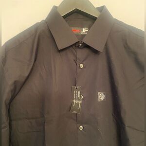 NWT J.Ferrar men’s black long sleeve button up dress shirt. XXL 18 to 18 1/2.